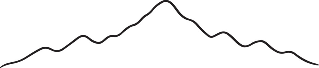 Minimal Mountain Skyline Continuous Line Art Vector Illustration

