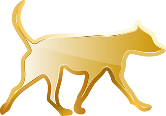 Dog gold icon. Isolated on transparent background.