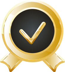 Best gold icon. Isolated on transparent background.
