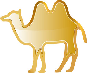Camel gold icon. Isolated on transparent background.