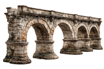 Ancient Roman Aqueduct Bridge with Arches