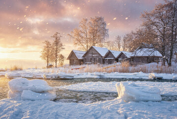 Old fishing village in winter. Altja, Estonia: Altja is the most charming fishing village to visit in Estonia. © Elvis