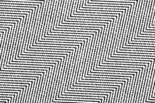 Black zigzag lines with a rough grunge texture forming a repeating pattern on a transparent background. - Powered by Adobe