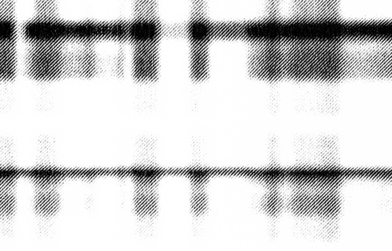 Macro halftone of soft plaid bars and blurred checks, horizontal dark bands with glowing edges printed in black ink on a transparent background. - Powered by Adobe