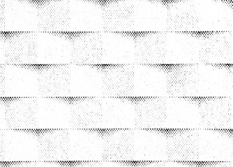 Extreme macro of black printer halftone dots forming repeating horizontal paper stripes and banded...