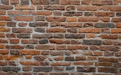 Obraz premium Old red brick wall, High Resolution wallpaper.