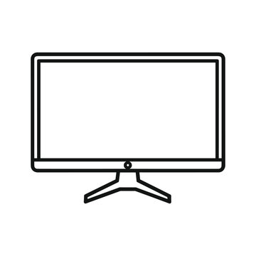 Modern Flat Screen TV Outline Illustration