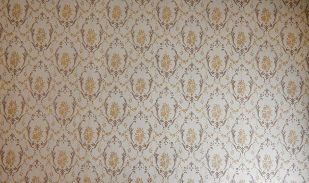 old retro vintage ornament wallpaper on background. Background wall design.
