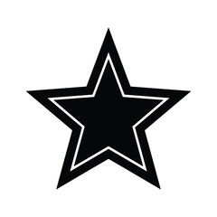 Obraz premium Black Five-Pointed Star Icon on White Background