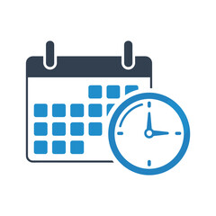 Calendar and Clock Icon - Time Management Symbol