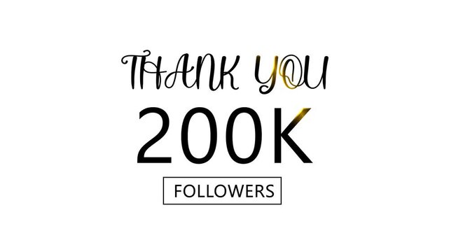 Thank you, 200k followers. confetti party effects, social media milestone motion graphics animation. Thank you, followers' congratulation. followers' modern animation banner design.