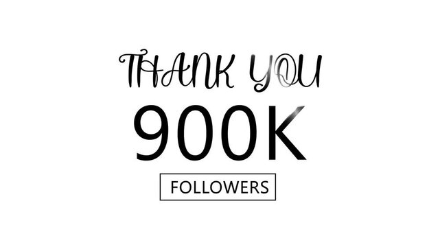 Thank you, 900k followers. confetti party effects, social media milestone motion graphics animation. Thank you, followers' congratulation. followers' modern animation banner design.