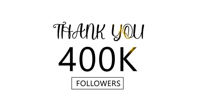 Thank you, 400k followers. confetti party effects, social media milestone motion graphics animation. Thank you, followers' congratulation. followers' modern animation banner design.
