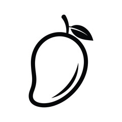 Simple Black and White Mango Icon Illustration © HannanStock