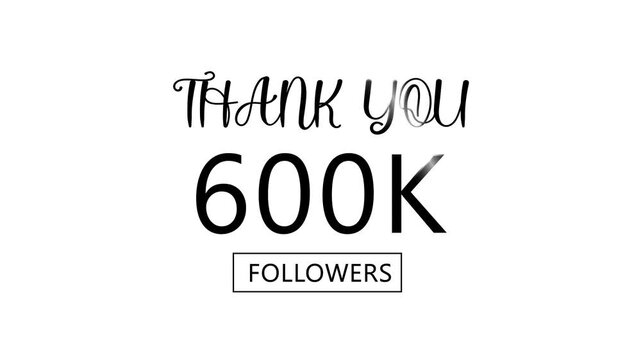 Thank you, 600k followers. confetti party effects, social media milestone motion graphics animation. Thank you, followers' congratulation. followers' modern animation banner design.