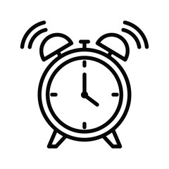 Alarm Clock Icon Ringing on White Background