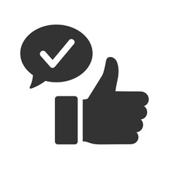 Thumbs Up and Check Mark Icon - Approval and Agreement Symbol