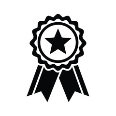 Black Star Award Ribbon Icon