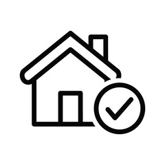 House Icon with Approval Checkmark Symbol