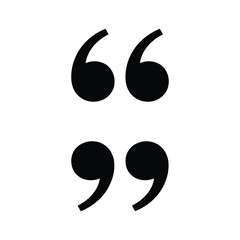 Black Quotation Marks on White Background