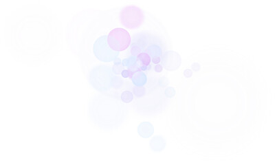 Abstract Soft Blue and Purple Bokeh Light Overlay on Transparent Background