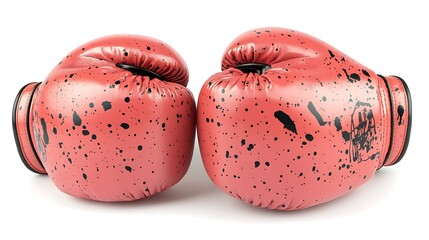 Red boxing gloves with black splatter design ultra hd photo
