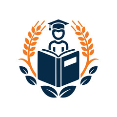 Professional education and training logo for university, school, or online learning portal