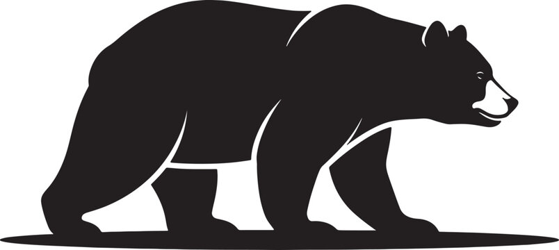 Black bear silhouette vector graphic