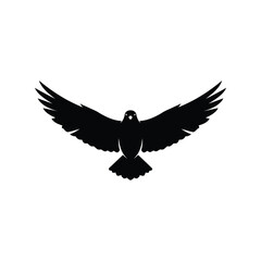 Obraz premium Flying bird vector silhouette isolated on white background for logo and design
