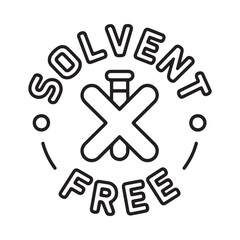 Fototapeta premium Solvent free symbol A circular graphic with a crossed airplane depiction