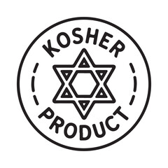 Kosher product certification symbol featuring a star of david in a circle