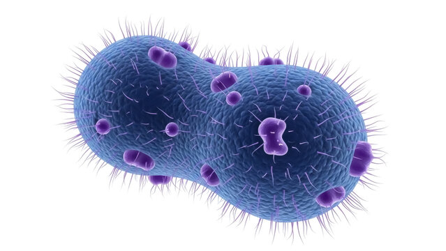 Dividing bacteria cell PNG isolated on transparent background, microbiology pathogen germ infectious disease organism, medical science research