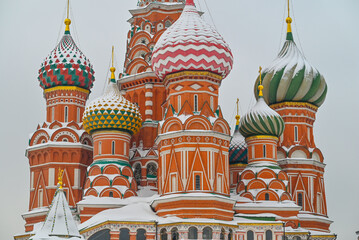 Saint Basil's Cathedral on Red Square in winter, Moscow, Russia