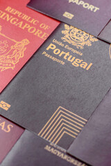 Passports of citizens of different countries of the world. Passports background
