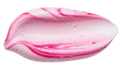 Pink swirl cream isolated on transparent background PNG, cosmetic product sample for beauty and skincare concepts