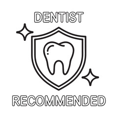 Dentist Recommended Shield Icon Featuring A Tooth For Dental Health