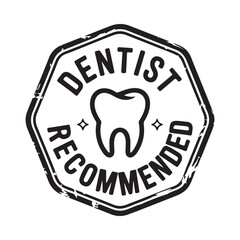 Dentist Recommended Stamp A Black And White Graphic Illustration