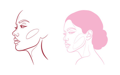 illustration of a woman's profile in line art
