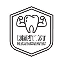 Dental shield with tooth illustration and the word dentist displayed clearly