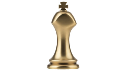 Golden chess king isolated PNG on transparent background, luxury game piece for strategy and design projects