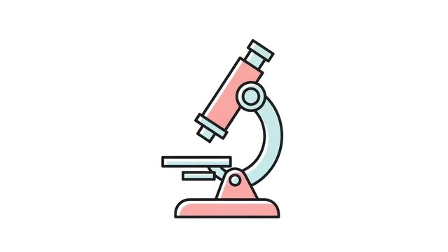Illustrated microscope on white background for science and research concepts