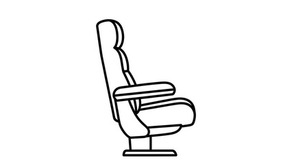 Minimalist outline of an armchair against a white background for design use