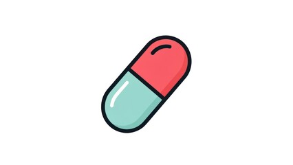 Medical capsule icon healthcare and pharmaceutical symbol on white
