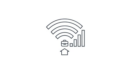 Minimalist wi fi icon depicting wireless network access and business connectivity