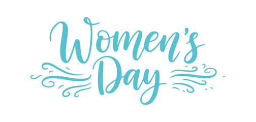 Women's Day celebration. Chic calligraphy style. Handwritten text in colorful ink, isolated on both white and transparent backgrounds for your creative projects. Vector Illustration

