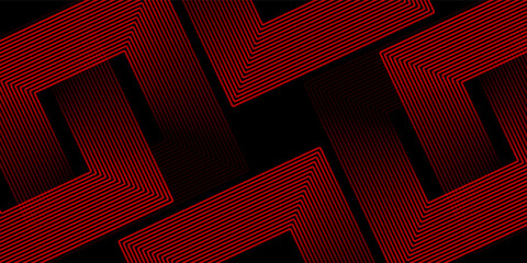 Black colour abstract background with red colour geometric glowing lines design background vector illustration. Degital futuristic technology,Luxury,graphic. Perfect for modern projects,business. © Faisol