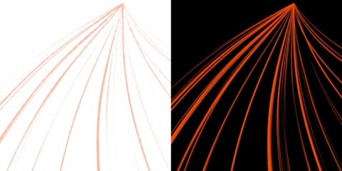 A stunning display of vibrant orange light trails against a dark background