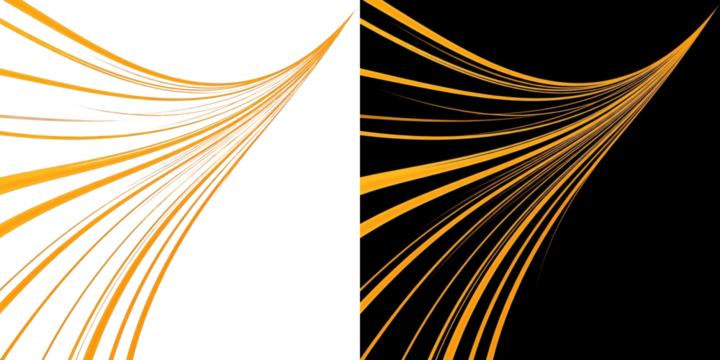 A vibrant abstract design featuring golden lines on a black background - Powered by Adobe