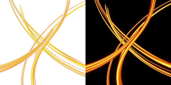A vibrant abstract image of glowing orange lines on a black background - Powered by Adobe