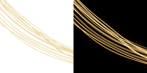 A stunning visual representation of golden light trails against a dark background